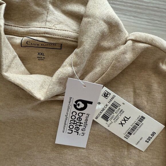 Club Room Mockneck Hang Beige XXL NWT IN PACKAGE - Picture 4 of 7